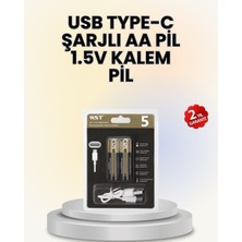 Marsilyan USB Type-C ile Hızlı Şarj Edilebilen Aa Lityum Pil