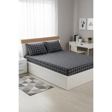 Üntaş Life Füme 160 x 200 cm Çift Kişilik Lastikli Çarşaf+2 Adet Yastık Kılıfı  Ecminikarofümeçrşf
