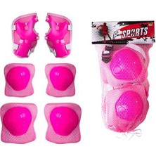Furkan Toys F-Sports Çocuk Koruyucu Dizlik Dirseklik Seti Pembe Standart Beden Özellikli Kullanım
