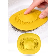 2 Adet Kademeli Lavabo Tıkacı Silikon Lavabo Gider Tıpası Koku Önleyici Gider Kontrol Tıpası Sarı