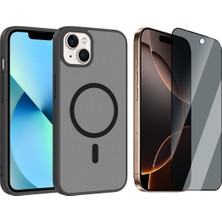 Vendas Apple iPhone 14 / iPhone 13 Kılıf M-Safe Şarj Özellikli Zore Babet Kapak + Hayalet Ekran Koruyucu