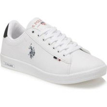 U.S. Polo Assn. Kadın Franco Sneaker Ayakkabı Suni Deri Beyaz Düz Taban 1pr