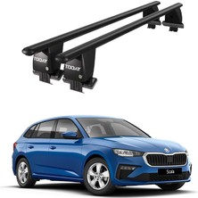 Today Auto Royal Skoda Scala (2019 ve Sonrası) Uyumlu Siyah Kilitli Ara Atkı Port Bagaj Tavan Barı