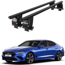 Today Auto Royal Genesis G70 (2017 ve Sonrası) Uyumlu Siyah Kilitli Ara Atkı Port Bagaj Tavan Barı