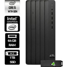 Hp Prodesk 2 Intel Core I5 14400 64GB 1tb SSD Fdos Masaüstü Bilgisayar &usbbellekhediyeli