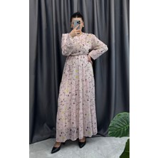 Nisum Moda Şifon Desenli Elbise