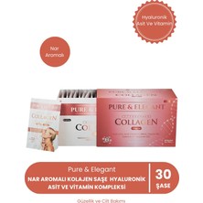 Wellvalens Pure & Elegant Collagen 10000 mg Tip 1-3 - 30 Saşe - Hyaluronik Asit, Biotin, Nar Aromalı