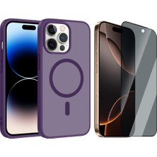 Vendas Apple iPhone 14 Pro Max Kılıf M-Safe Şarj Özellikli Zore Babet Kapak + Hayalet Ekran Koruyucu