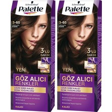 Palette 3-65 Çikolata Kahve Saç Boyası Krem Formda Canlı Renkler İçin x 2 Adet