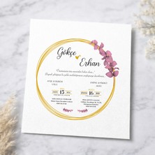 Gmt Ambalaj 15X15 cm Fantezi Tual Kağıt Kına & Düğün Davetiyesi (50 Adet)