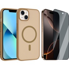 Vendas Apple iPhone 14 / iPhone 13 Kılıf M-Safe Şarj Özellikli Zore Babet Kapak + Hayalet Ekran Koruyucu