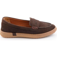Bambi Kahve Hakiki Deri Kadın Loafer Ayakkabı K01045050401