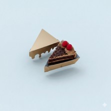 Ambalaj Modacısı Romantik Üçgen Mini Tatlı Serisi Bronze 25 Adet - ( 16X12X8 cm )