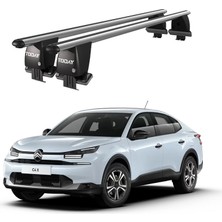 Today Auto Royal Citroen C4X / E C4X (2022 ve Sonrası) Uyumlu Gri Kilitli Ara Atkı Port Bagaj Tavan Barı