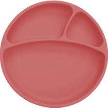 OiOi Bordo Vakum Tabanlı Silikon Tabak - İnce Motor Becerilerini Destekleyen 3 Bölmeli Tasarım