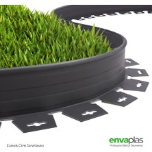 Pratik Garden Envaplas Çim Ayırıcı 5 M Antrasit Çim Sınırlayıcı Taş Toprak Ayırıcı Çim Ayracı