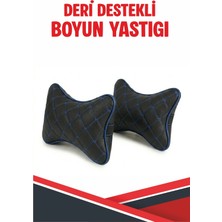 SacAyağı Fiat Grande Panda-E Uyumlu Araç-Oto Krem Deri Krem Dikişli Boyun Destek Yastığı