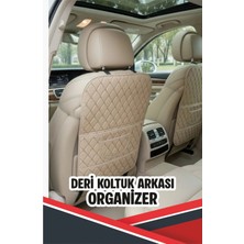 SacAyağı Opel Astra  Uyumlu 2 Adet Gri Deri Gri Dikişli Araç Içi Koltuk Organizeri
