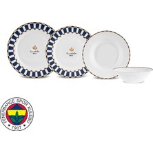 Karaca x Fenerbahçe  Lisanslı Forever Bone 24 Parça 6 Kişilik Yemek Takımı