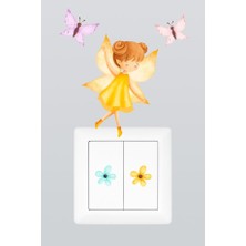 Pinkipay Sevimli Peri Kızı Çocuk Odası Dekoratif Priz Stickerı