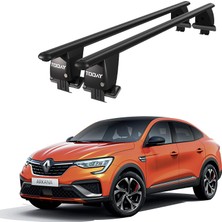Today Auto Royal Renault Arkana (2020 ve Sonrası) Uyumlu Siyah Kilitli Ara Atkı Port Bagaj Tavan Barı