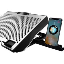 Yvz Store Telefon Tutuculu Profesyonel Dizüstü Bilgisayar Notebook Soğutucu Laptop Stand Işıklı Oyuncu Laptoplarına Özel 8 Büyük Fanı Ile Hızlı Soğutma 2 USB Giriş S608