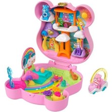 Yvz Store Polly POCKET™ Care Bears Mikro Oyun Seti Polly ve Care Bears Bebekler ve Oyun Seti, Oyuncak Araba ve Temalı Aksesuarlar, Mini Seyahat Oyuncağı JCC14