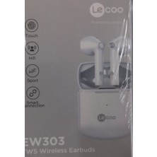 Lecoo EW303 Kablosuz Bluetooth 5.0 Tws Mikrofonlu Kulak Içi Kulaklık Beyaz