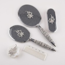 Ceyyiz Gülüm 5li Füme Ayna Tarak Fırça Pudralık Çeyiz Seti