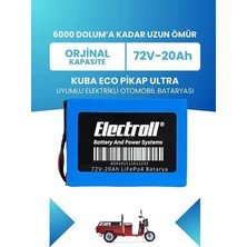 Kuba Eco Pikap Ultra Uyumlu Batarya (Standart Kapasite) Lifepo4 72V 20AH Elektrikli Otomobil Bataryası
