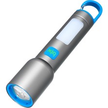 Bix BX1010FL Zoom Özellikli Şarjlı El Feneri 500 Lümen 500 Menzilli Cob Yan Işıklı Type-C