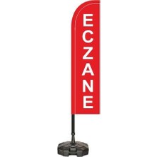 Doruk Eczane 75x300 cm Plaj Yelken Bayrağı 4 Metre Uzunlukta Kırmızı Renkli