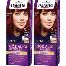 Palette 6-88 Yoğun Kızıl Saç Boyası X 2 Aydınlatıcı Etki ile Uzun Süre Kalıcı Renk