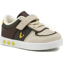 Vicco Erkek Çocuk Sneaker Ayakkabı Haki Renk Suni Deri Düz Taban 22 Numara
