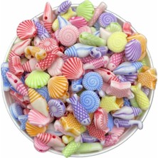 Hedef Bijuteri Pastel Karışık Okyanus Serisi Hobi Boncuğu Renkli Plastik 25 gr ~80 Adet