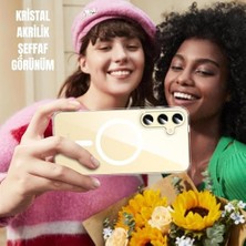 Esplendor Store Galaxy S25 Için Kılıf Kamera Korumalı ile Uyumlu Şarj Özellikli Şeffaf Silikon Kılıf (Şeffaf, Galaxy S25)