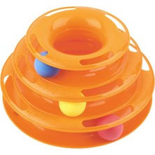 Glipet Tower Of Tracks Turuncu Yuvarlak Kedi Oyuncağı 24 x 13 cm Eğlenceli ve Etkileşimli Oyun İçin Tasarlandı