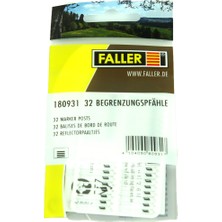 Faller 180931 1/87 Ölçek, İşaretli Yol Kenarı Direği, 32 Adet, Plastik Model Kiti