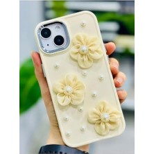 Esplendor Store 14 Plus - 15 Plus ile Uyumlu Tül Çiçek Tasarımlı Oyuncaklı Silikon Kılıf