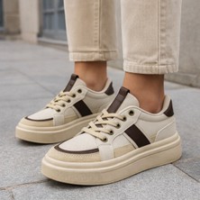Emax Kadın Trend Kalın Taban Sneaker Günlük Spor Ayakkabı Bağcıklı Ortopedik Rahat Taban