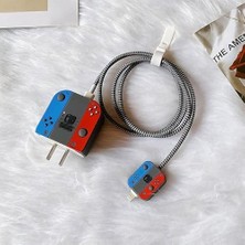 Esplendor Store 18W-20W Şarj Adaptörü ile Uyumlu Switch Tasarımlı Şarj Başlığı ve Şarj Kablo Koruyucu Set – Renkli