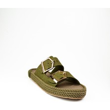 Babalı Miss Park Moda 46 Tokalı  Terlik Yeşil