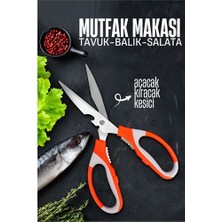 Misim Home Hsnet Mutfak Makası - Tavuk Kesme Makası Balık Temizleme Makası Salata Hazırlam - AA002X-7PC2N