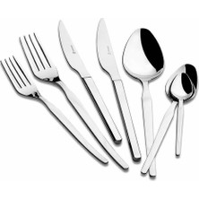 Korkmaz Truva 72 Parça Paslanmaz Çelik Çatal Kaşık Bıçak Seti 12 Kişilik Şık Tasarım