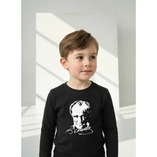 Stilera Uzun Kollu Atatürk Baskılı Unisex Çocuk Tişört T-Shirt Body