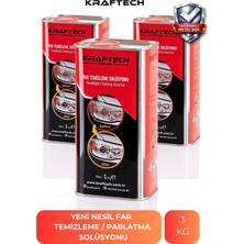 Kraftech Yeni Nesil Premium I Buharlı Far Temizleme Sıvısı Ve Parlatma Solüsyonu I Kloroform Uyumlu 3 Kg