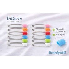 İnderin 12’li Renkli Çengelli Emniyetli Plastik Dikiş Hobi Tasarım Büyük Boy