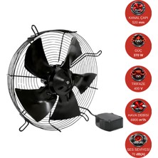 Dündar 50 cm FT 50 370 watt 6900 m3/h 1400 DD 380/400 volt Trifaze Aksiyal Tip Emiş Soğutma Fanı