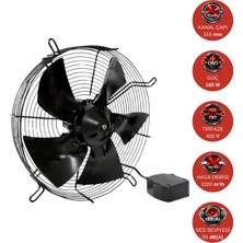 Dündar 30 cm FT 30 160 watt 2200 m3/h 1450 DD 380/400 volt Trifaze Aksiyal Tip Üfleme Soğutma Fanı