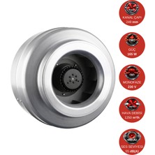 Dündar 25 cm CK 25 E1 2200 D/D 220 230 Volt Monofaze Yuvarlak Kanal Fanı Radyal Aspiratör